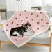 Waroomhouse Pet Bed Multipurpose Soft Comfortable Double Layer Thickened Keep Warm Plush Fruit Print Pet Cushion for Cats