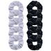 Hair Ties Satin Scrunchy - Hair Elastics Bands Ponytail Holder Pack of Neutral Scrubchy Hair Accessories Women Girls White+black White+blackï¼ŒG24032