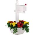 SnapPot Mailbox Planter Box - Resin Planter Extra Large Flower Pot Wraps for a Deck Post or Mail Boxes with Post - White Planter Kit