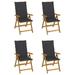 Aibecy Patio Reclining Chairs 4 pcs with Cushions Solid Acacia Wood