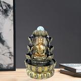 Sitting Buddha Fountain Fengshui Buddha Indoor Decoration Meditation Tabletop Decorative Waterfall with for nd Home Decor