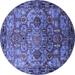 Ahgly Company Indoor Round Oriental Blue Traditional Area Rugs 8 Round