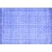 Ahgly Company Machine Washable Indoor Rectangle Abstract Blue Contemporary Area Rugs 2 x 4