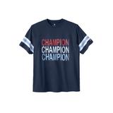 Men's Big & Tall Champion® Football Inspired Tee by Champion in Navy (Size 3XLT)