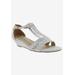 Wide Width Women's Laaris T-Strap Sandal by Bellini in White Fabric (Size 10 W)