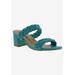Wide Width Women's Fuss Slide Sandal by Bellini in Turquoise Smooth (Size 12 W)