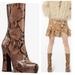 Michael Kors Shoes | Michael Kors Collection Python Platform Boots | Color: Brown/Tan | Size: 10