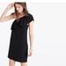Madewell Dresses | Euc Madewell Black Silk One Shoulder Dress. Ruffle Neckline. Pockets! Women’s 10 | Color: Black | Size: 10