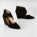 Anthropologie Shoes | Anthropologie Pied Juste Architectural Lines Black Suede Leather Darby W | Color: Black/Silver | Size: 37