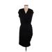 Marc New York Andrew Marc Casual Dress - Wrap V Neck Short sleeves: Black Print Dresses - Women's Size 8