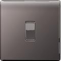 2 x Flatplate Screwless 10AX Plate Switch Intermediate Black Nickel
