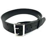 Perfect Fit 2.25in Fully Lined Sam Browne Leather Belt Plain Chrome Buckle Black 52 8000-CH-52