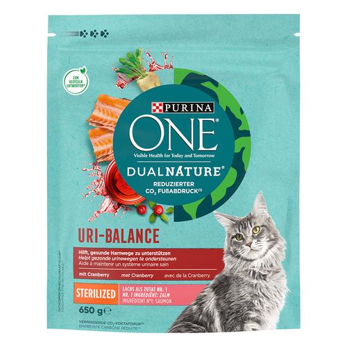 2x 650g PURINA ONE Dual Nature Sterilized mit Lachs & Preiselbeeren Katzenfutter trocken