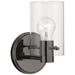 Munich 1 Light Black Chrome Single Sconce