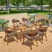 Bayou Breeze Agatino Rectangular 6 - Person 62.99" Long Outdoor Dining Set Metal/Wicker/Rattan in Brown | 62.99 W x 35.43 D in | Wayfair