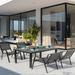 Wildon Home® Edmont Rectangular 4 - Person 47.24" Long Aluminum Outdoor Dining Set Metal in Gray | 47.24 W x 31.49 D in | Wayfair