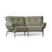 Woodard Terrace 82.5" Wide Loveseat w/ Cushions Metal in Gray/Brown | 38 H x 82.5 W x 42 D in | Outdoor Furniture | Wayfair 790063-48-05A