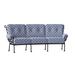 Woodard Terrace 114" Wide Patio Sofa w/ Cushions Metal in Blue/Black | 38 H x 114 W x 48 D in | Wayfair 790064-92-71A