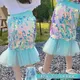 Demi-jupe d'été pour filles mini-jupe pour enfants fille de la mer robe de princesse sirène