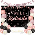 Chaîne YMEMO Vive La Retraite Jeffplacées pour femmes décorations de fête or rose toile de fond