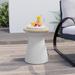 COSIEST Outdoor Patio Lightweight Concrete Accent Table, Garden Stool