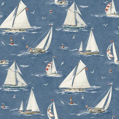 Chesapeake Leeward Navy Sailboat Wallpaper