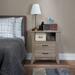 Colt Nightstand ,Top with 1 Open Compartmentand 2 Drawer, Gray Finish