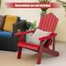 Costway Patio HIPS Adirondack Chair with Cup Holder Weather Resistant