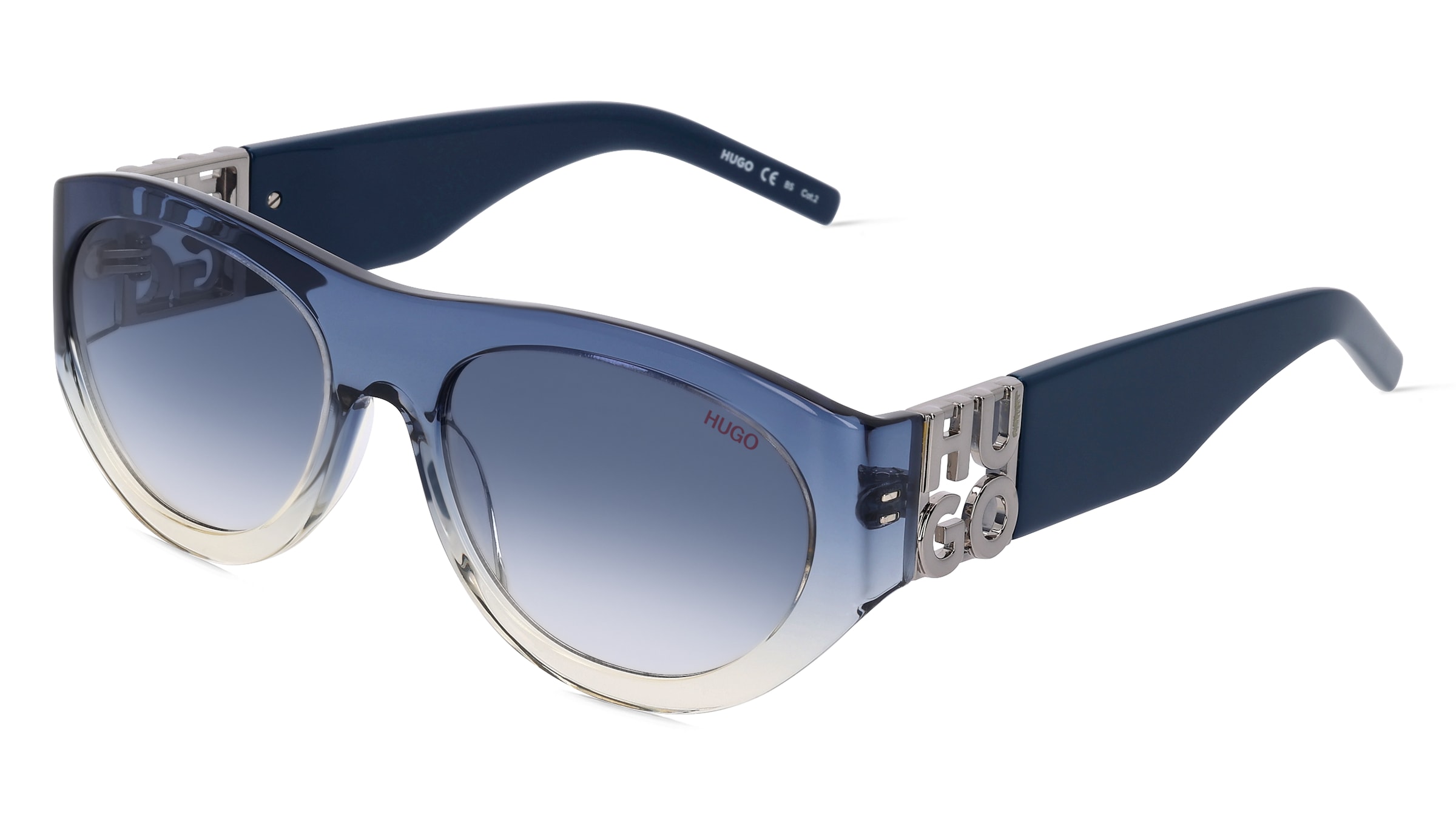 Hugo HG 1254/S Herren-Sonnenbrille Vollrand Oval Acetat-Gestell, blau