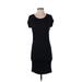 Venus Casual Dress - Bodycon Scoop Neck Short sleeves: Black Print Dresses - Women's Size X-Small