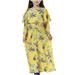 YWDJ 4-17 Years Girl Dresses Muslim Long Dress Middle Big Long Sleeve Round Neck Lace Dress Yellow 15-16 Years