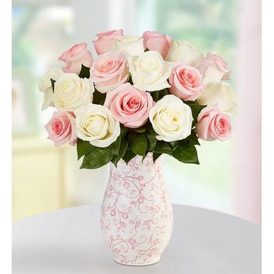 1-800-Flowers Flower Delivery Lovely Mom Roses 18 Stems W/ Precious Pink Rose Vase