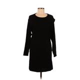 Nine West Casual Dress - Mini Scoop Neck Long sleeves: Black Print Dresses - Women's Size Medium