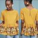 Anthropologie Tops | Anthropologie Bhanuni Yellow Mustard Embroidered Beaded Peplum Blouse Top S | Color: Yellow | Size: S