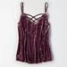 American Eagle Outfitters Tops | American Eagle Outfitters Velvet Strappy Cami | Color: Purple | Size: S