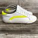 Madewell Shoes | Madewell Womens Sz 9.5 Leather Sidewalk Low-Top White Yellow Sneakers Comfort | Color: White/Yellow | Size: 9.5