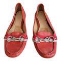 Coach Shoes | Coach Pamilla Driving Loafers In Tomato Red W/Silver Hardware & Red/White Ribbon | Color: Red/White | Size: 9