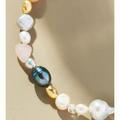 Anthropologie Jewelry | Anthropologie Beaded Pearl Quartz Necklace | Color: Gold | Size: Os