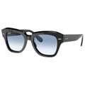 Ray-Ban RB2186 State Street Sunglasses Black Frame Clear Gradient Blue Lens 49 RB2186-901-3F-49