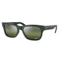 Ray-Ban RB2283 Mr Burbank Sunglasses - Men's Green Frame Dark Green Grad Mirror Polarized Lens 58 RB2283-6659G4-58