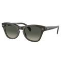 Ray-Ban RB0707S Sunglasses Transparent Olive Green Frame Grey Gradient Lens 53 RB0707S-664271-53