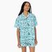 Dickies Women's Roseburg Short Sleeve Shirt - Blue Floral Print Size S (FSR45)