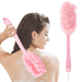 SUGARDAY Loofah Back Scrubber Exfoliating Bath Sponge Long Handle Bath Brush for Body Shower Pink