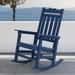 Sonerlic 1 Peak Outdoor Patio HIPS Rocking Adirondack Chair for Deck Garden and Balcony Navy Blue