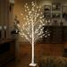 Rirool 6 Ft Birch Tree Light 440 pcs LEDs Warm White 8 Flashing Modes Remote Dimmable Lighted Trees for Home Decor Party Wedding Festival Decoration Etc. (Remote Base and Plug Included)