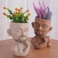 Qianha Mall Face Planter Pots Head Planter Man Face Planters Pot Head Face Flower Pot Head Planter for Indoor Outdoor Plants with Drainage Hole Mscular Man