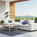 Modway Commix 4-Piece SunbrellaÂ® Outdoor Patio Sectional Sofa in White