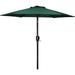 Green 7.5 Patio Umbrella with Push Button Tilt/Crank Water & UV Resistant Outdoor Table Market Umbrella for Garden Deck Pool - 6 Sturdy Ribs