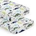 Mod Dinosaur Blue Green Collection Boy 2 Pack Fitted Crib Sheets Turquoise Prehistoric Boho Bohemian Grey White Mod Dinosaurs