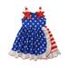 DxhmoneyHX Toddler Girls 4th of July Summer Dresses Sleeveless Princess Dress Cotton Casual America Flag A-Line Dress Independence Day